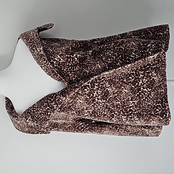 Talbots Classic Leopard Print Collared Lined Jacket w Front Pockets - Picture 12 of 17